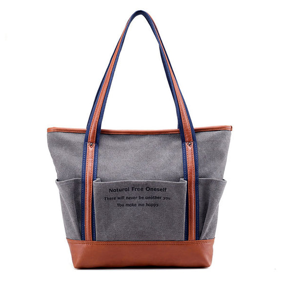 Canvas Casual Handbag Outdoor Shopping Bag Shoulder Bags For Women