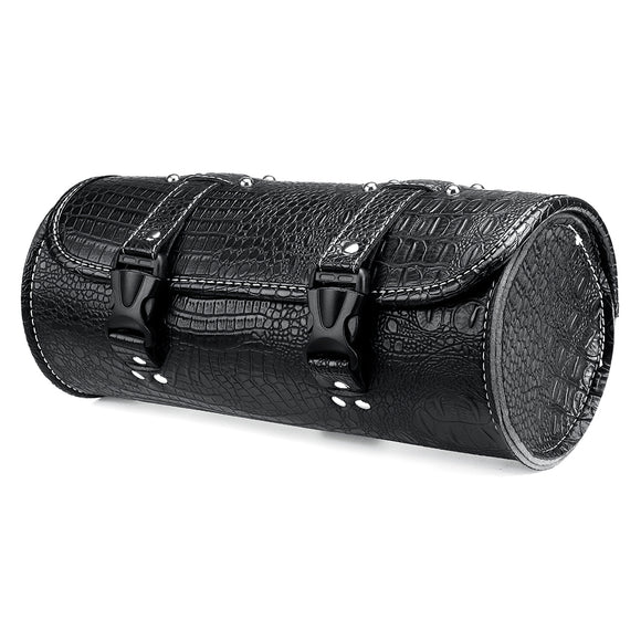 Motorcycle Front Fork Tool Bag Roll Side Saddlebag Black With Willow Nails