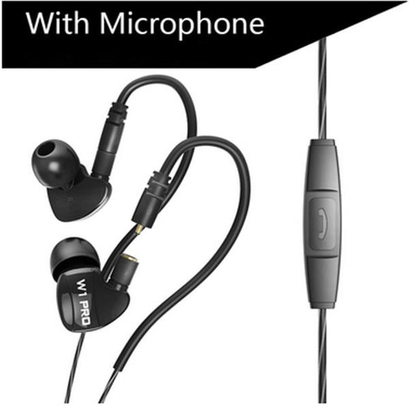QKZ W1 In-ear Waterproof Plug-in Metal Removable Cable Sport Earphone With Mic