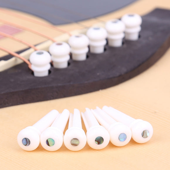 Cattle Bone Guitar Parts Endpin with Abalone Dot Bridge End Pin for Acoustic Guitar