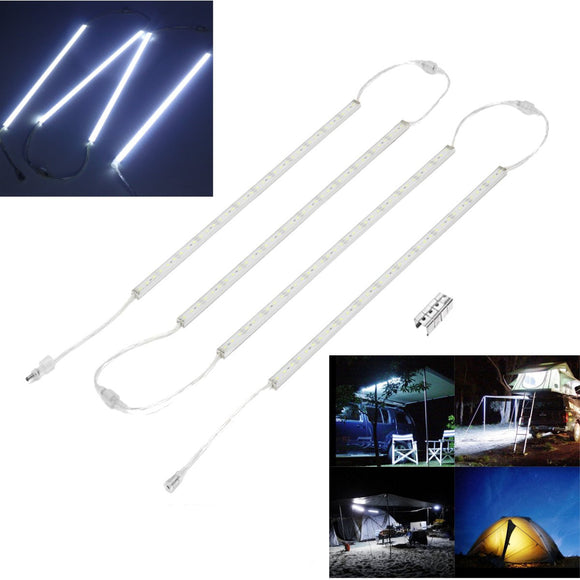 4x50cm Waterproof Cool White SMD5630 LED Rigid Strip Light for Camping Caravan Boat with Clips DC12V