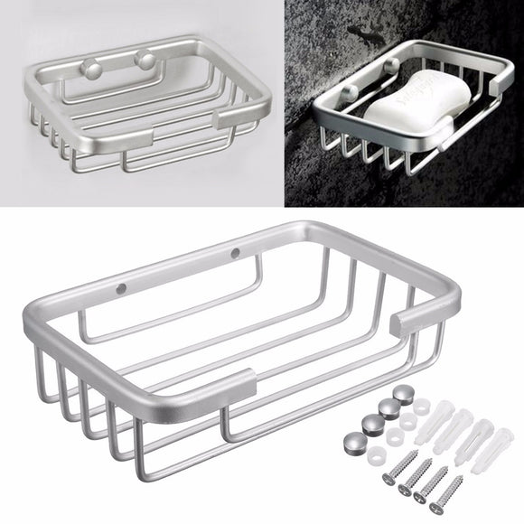 Space Aluminum Square Multifunctional Bathroom Space Saver Storage Soap Box 5 x 4 x 1Inches
