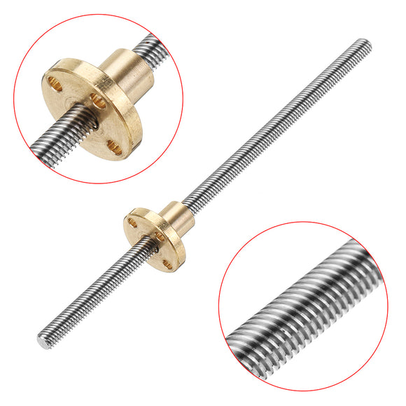 Machifit 150mm T6 Lead Screw 6mm Thread 1mm Pitch Lead Screw with Flange Copper Nut
