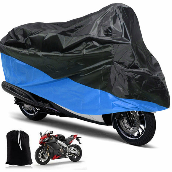 Motorcycle Rain UV Dust Cover Dust Bike Protector XL Blue Black