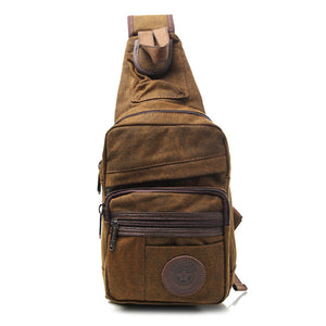 Men Canvas Casual Crossbody Bag Retro Chest Bag