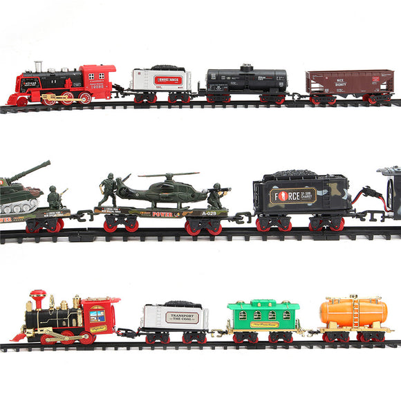 Electric Rechargeable Steam Vapor Train Model Truck Car Track Toys Remote Suit