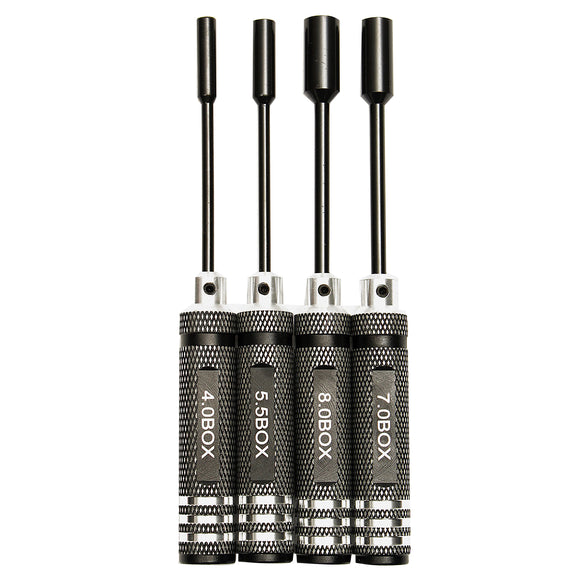 DANIU 4pcs Metal 4.0/5.5/7.0/8.0mm Hex Screwdriver Tools NUT Key Socket Screwdriver Wrench  Set