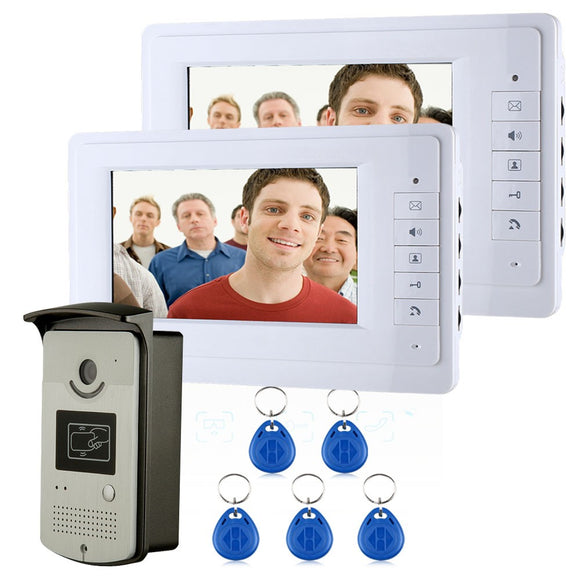 ENNIO SY819MEID12 Video Intercom Phone Doorbell with 2 Monitors 1 RFID Card Reader 1000TVL Camera