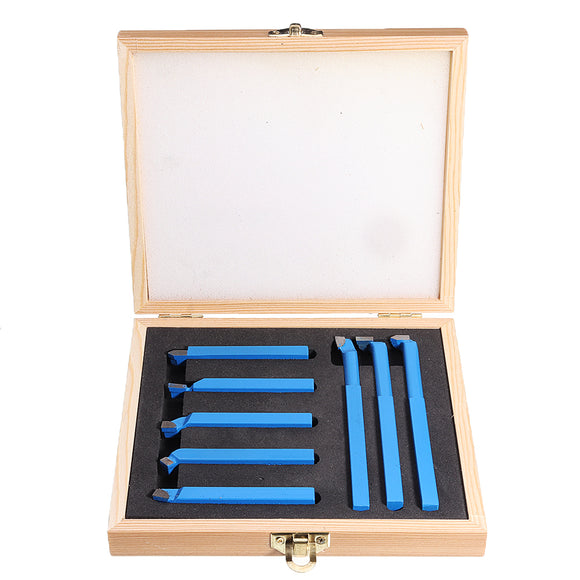 8Pcs Welding CNC Lathe Cutting Tool 8mm/10mm/12mm  Carbide Turning Tool Set with Wooden Box