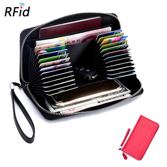 Women Men 24 Card Slots Card Holder Multi-card Bit Zipper Wallet Purse