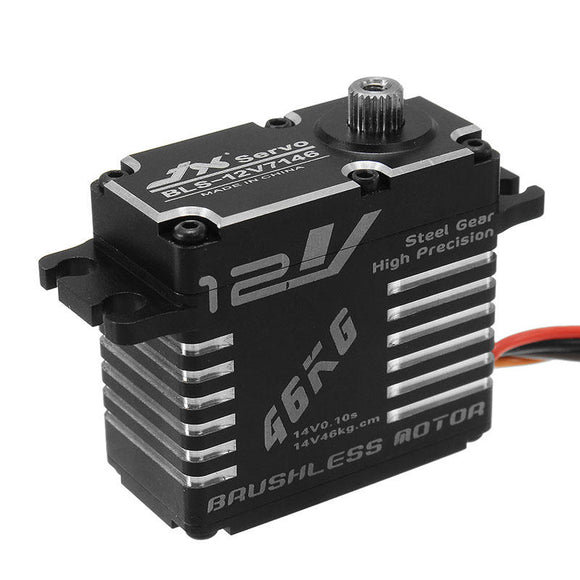 JX BLS-12V7146 46KG 12V 180 Degrees HV Steel Gear Digital Brushless Servo For RC Robot