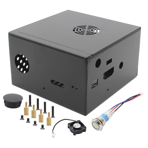 X850 V3.0 Matching Metal Case Enclosure + Power Switch + Cooling Fan for X870 / X860 / X735 Raspberry Pi Expansion Board
