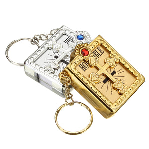 12Pcs Mini Bibles Keychain Baptism Favors Recuerdos Bautizo Communion Keychains