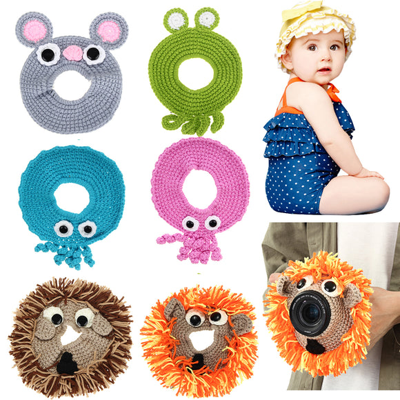 Hand-knitted Wool Decor Case For Camera Lens Decorative Photo Guide Doll Toys For Kids