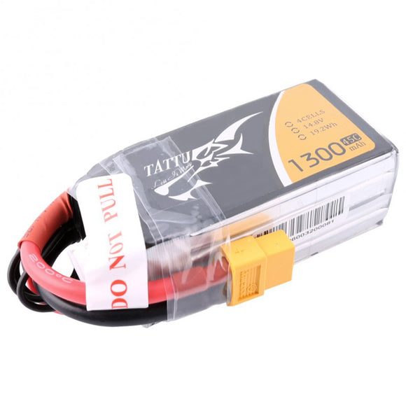 Gens Tattu 14.8V 1300mAh 45C 4S1P Lipo Battery With XT60 Plug For RC Models