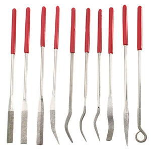 10pcs 140mm Diamond Coated Riffler File Mechanical Watch Jewelry Files Set