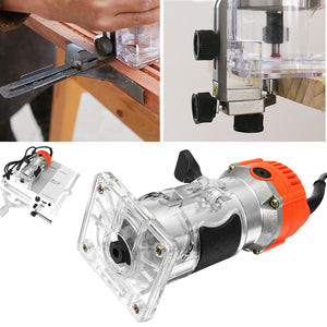 1200W 220V 6.35mm 1/4 Electric Hand Trimmer Wood Laminate Palm Router Joiner Tool"