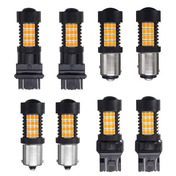 Pair 447LM 4.4W Amber LED Car Reversing Backup lights Turn Bulb Lamp 3157 7443 1156 1157 2835