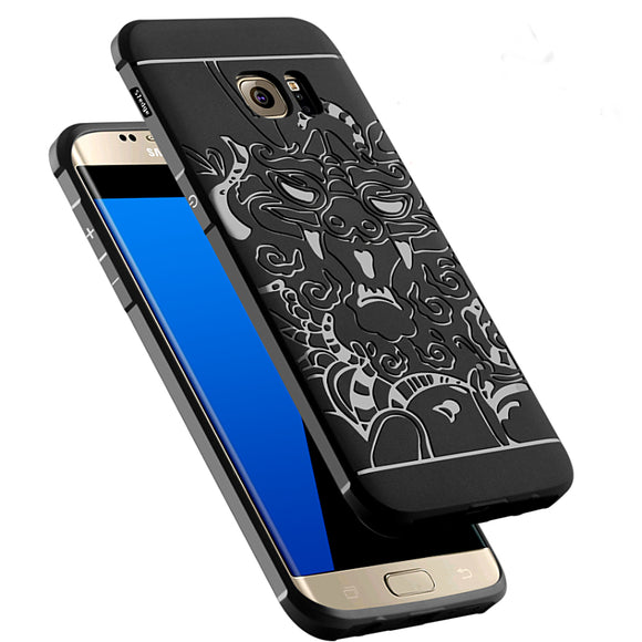 3D Dragon Pattern Fall Resistant Shockproof Silicone Cover Case for Samsung Galaxy S7 Edge