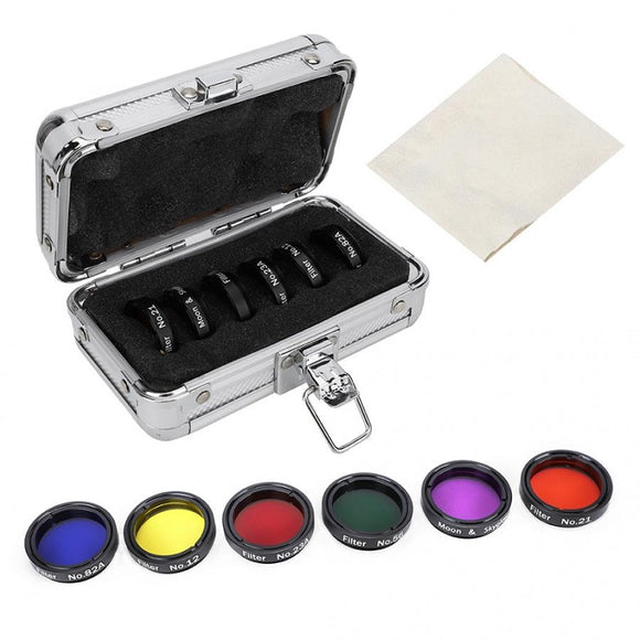 6 Pcs Colorful Telescope Filter Kit Light Reduction for Telescopes Eyepieces