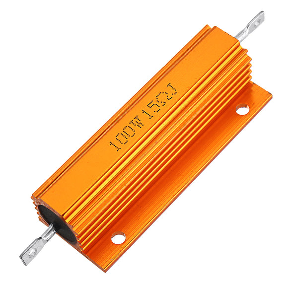 RX24 100W 15R 15RJ Metal Aluminum Case High Power Resistor Golden Metal Shell Case Heatsink Resistance Resistor