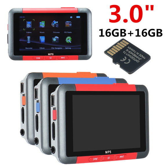 32 GB MP3 MP4 MP5 Player Video Music Player 3.0 Inch Support FM TF Card With Headphone