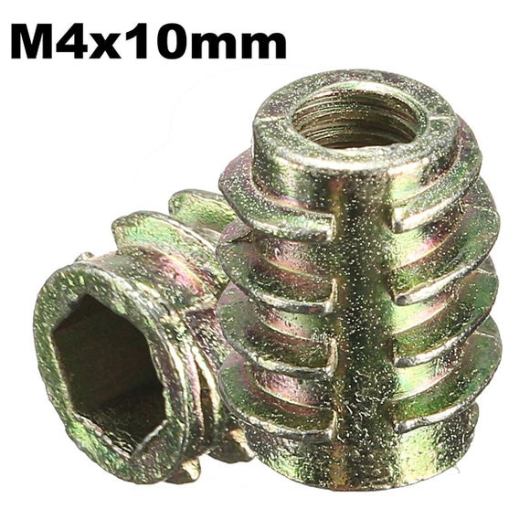 5Pcs M4x10mm Hex Drive Screw In Threaded Insert For Wood Type E