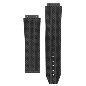 25mm Replacement Black Silicone Rubber Watch Strap For HUBLOT