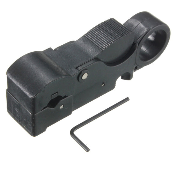 Black Rotary Coaxial Coax Cable Wire Stripper Cutter Tool for RG58 RG59