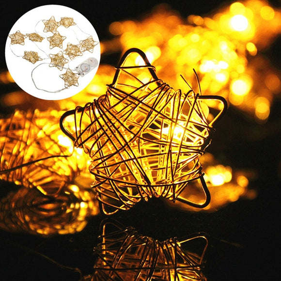 1M 10 LEDS Battery Star Fairy String Light Garden Wedding Party Decor