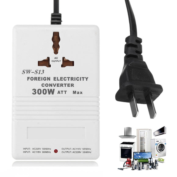 S13 110V to 220V Step Up/Down Voltage Converter Adapter 300W Watt Transformer Travel