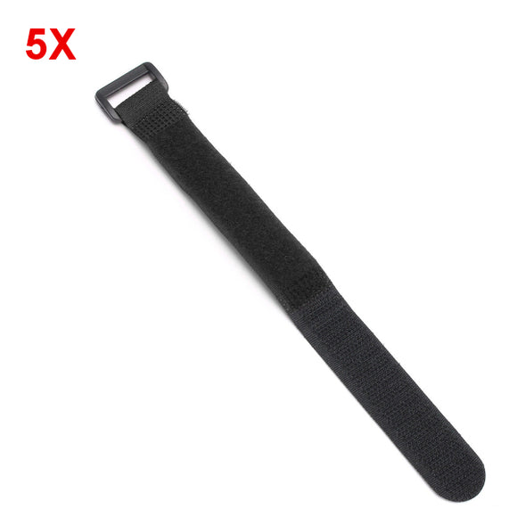 5pcs 2cm x 20cm Multicolor Reusable Nylon Hook Loop Cable Cord Ties Tidy Straps Black