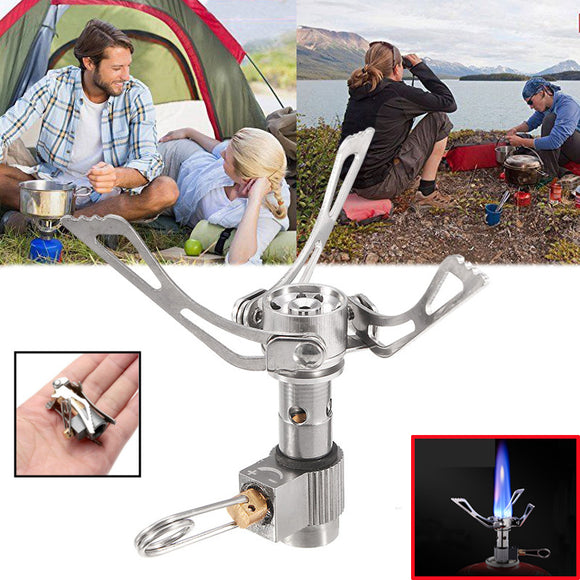 Outdoor Portable Mini Folding Cooking Stove Ultralight Pocket Camping Picnic Gas Burner