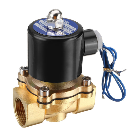 LAIZE DN25 NPT 1 Inch Brass Electric Solenoid Valve AC 220V/DC 12V/DC 24V Normally Closed Water Air Fuels Valve
