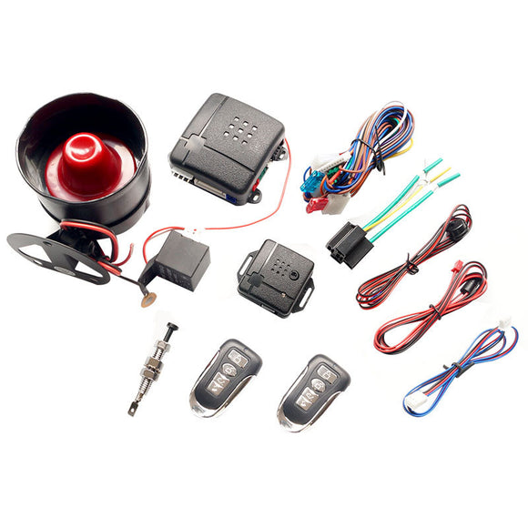Universal Central Locking Kit & Car Alarm System with Immobiliser Shock Sensor