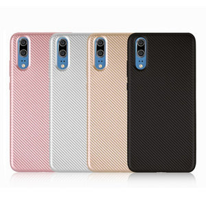 Carbon Fiber Shockproof Soft TPU Back Protective Case For Huawei P20