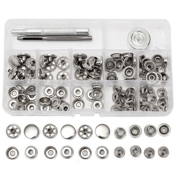 31pcs Metal Canvas Buckle Quick Snap Fastener Buttons Screws Kits