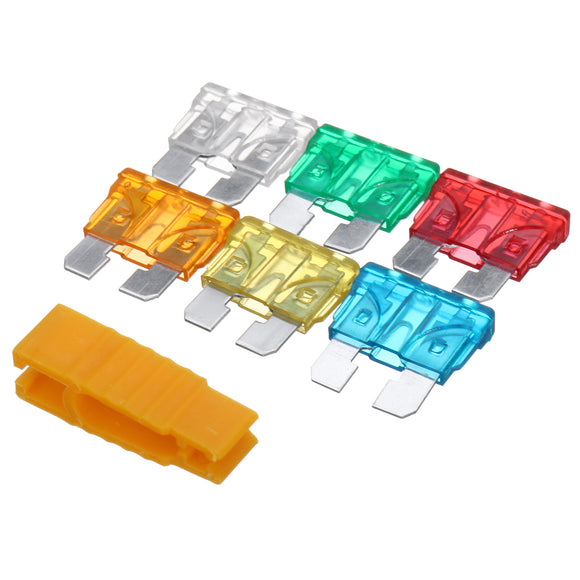 6pcs Different Color Standard Fuses Mini Fuse Puller Insertion Removal Tool