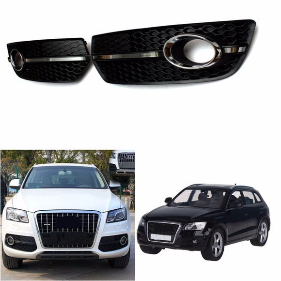 Fog Light Cover S Line Grill Black ABS Plastic and Chrome for VW Audi Q5 2009-2011