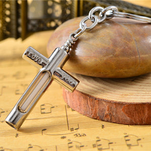 Cross Metal Keychain With 15Years Self-Luminous 3x22.5mm Tritium