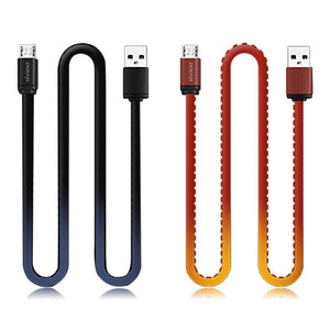 POFAN P07 Color Changing 2.4A Micro Usb PU Braided Charging Data Cable 3.33ft/1m