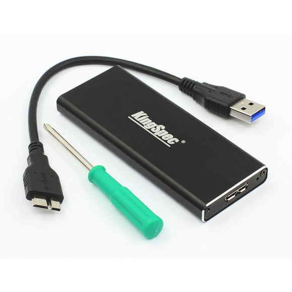 Kingspec USB 3.0 to M.2 NGFF 2230/2242/2260/2280 SSD Hard Drive Enclosure