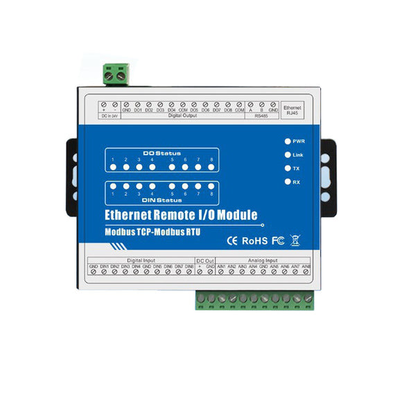 M340T TCP Ethernet Remote IO Data Acquisition Module (8RTD+RS485+RJ45)