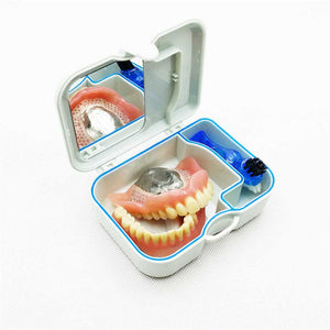 Mini Denture Retainer Box With Mirror Clening Brush Oral Care Kits
