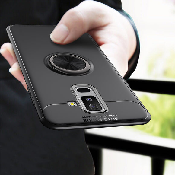 C-KU 360 Rotating Ring Grip Kicktand Protective Case For Samsung Galaxy A6 Plus 2018