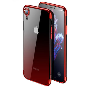 Cafele Gradient Plating Clear Transparent Soft TPU Back Cover Protective Case For iPhone XR