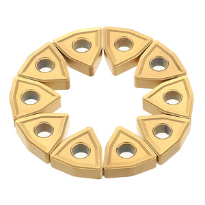 Drillpro 10pcs WNMG080408 MS CVD Carbide Insert Turning Tool Carbide Insert for DWLNR/L PWLNR/L
