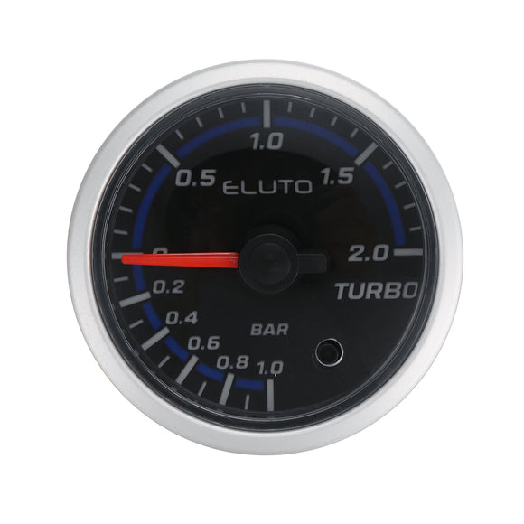 ELUTO 12V 2Inch 52mm Car Turbo Boost Pressure Gauge Meter BAR LED Diaplay Brushless Motor