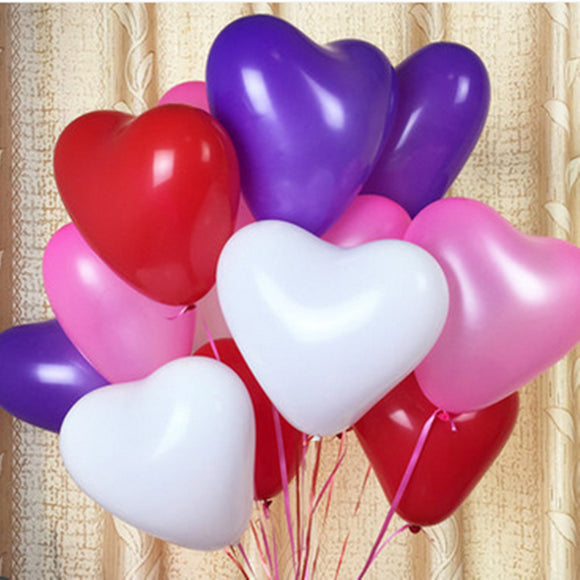 100pcs 12Inch Love Heart Balloon Balloons Valentine Proposal Wedding Party Decoration