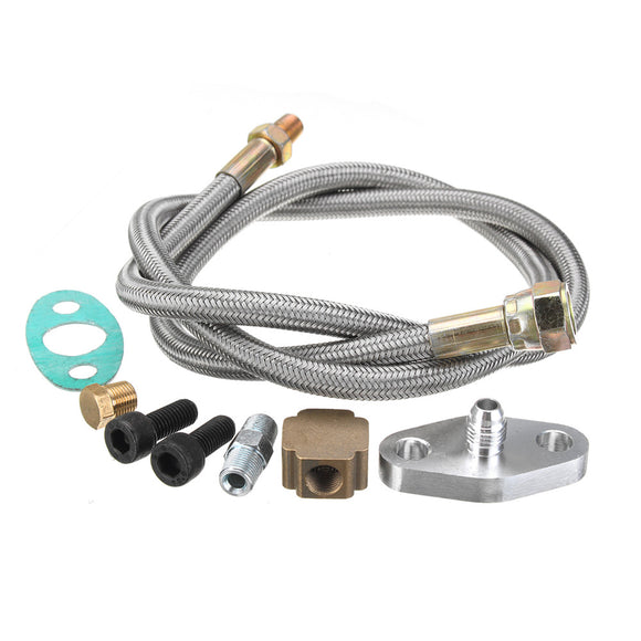 Universal T3 Turbo Turbocharger Oil Feed Line Adapter Kit Set Fitting